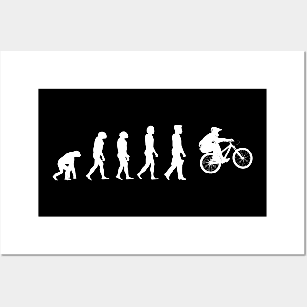 Biking Evolution funny biker tee with quote MTB Wall Art by Caskara